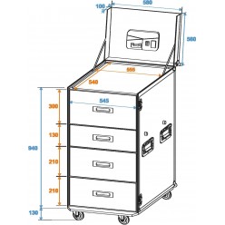 ROADINGER Universal Drawer Case WDS-1 with wheels